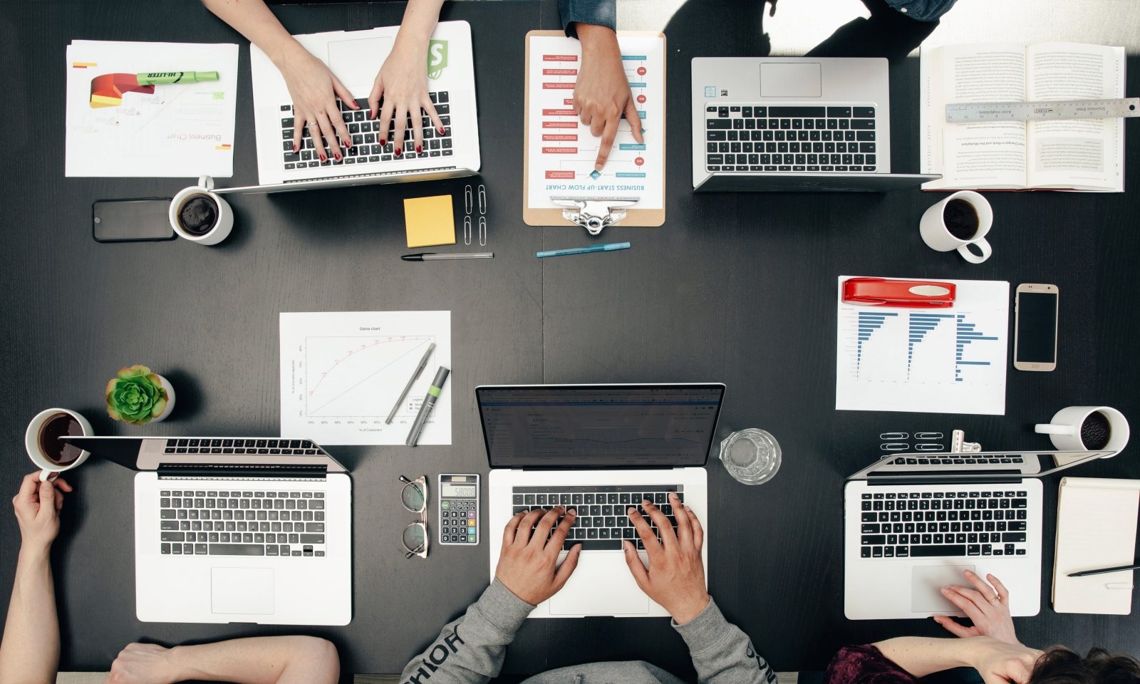 tech meeting flatlay