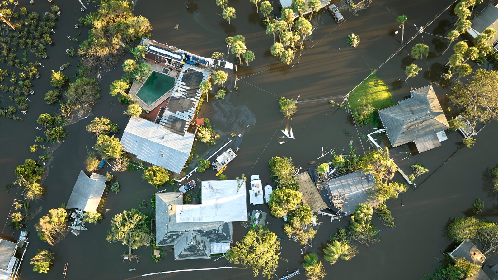 Aftermath of hurricane floods in Florida