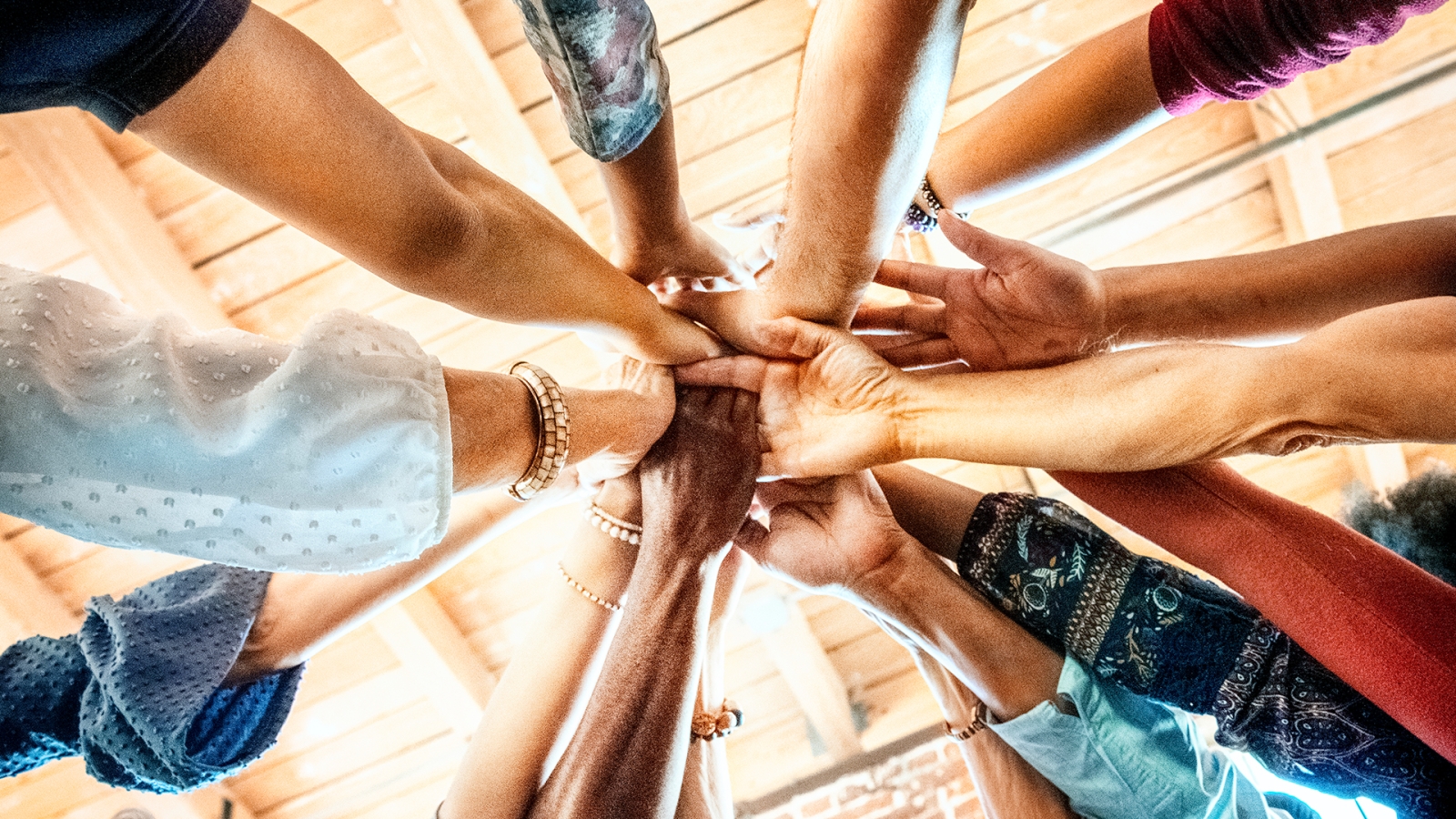 Hands coming together