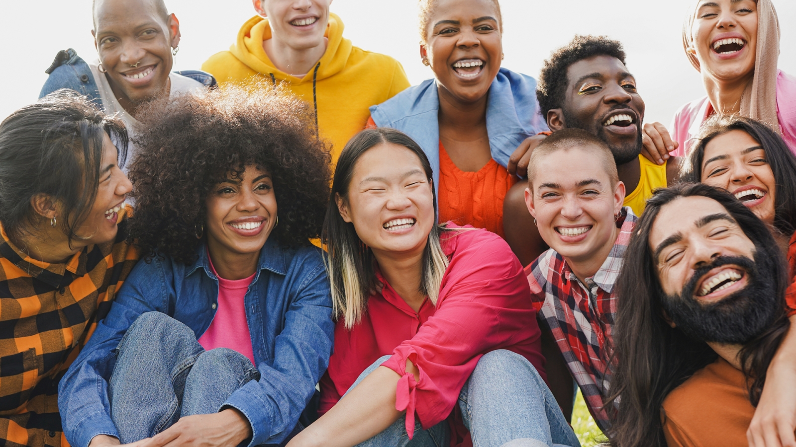 Group of happy multiracial people
