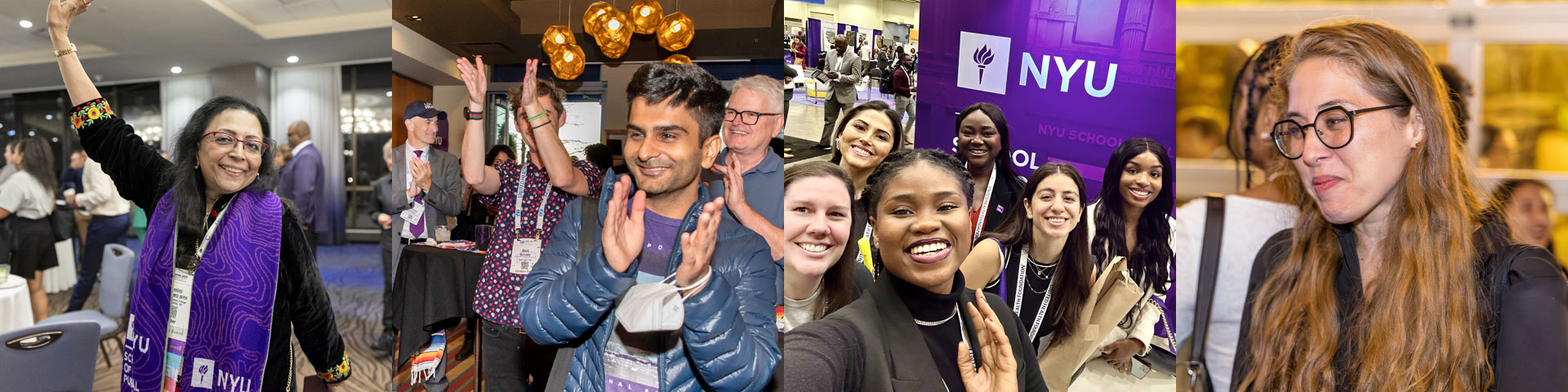 Collage of students and faculty at past APHA events