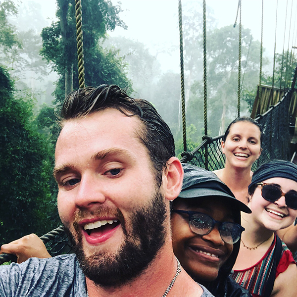 students in rainforest