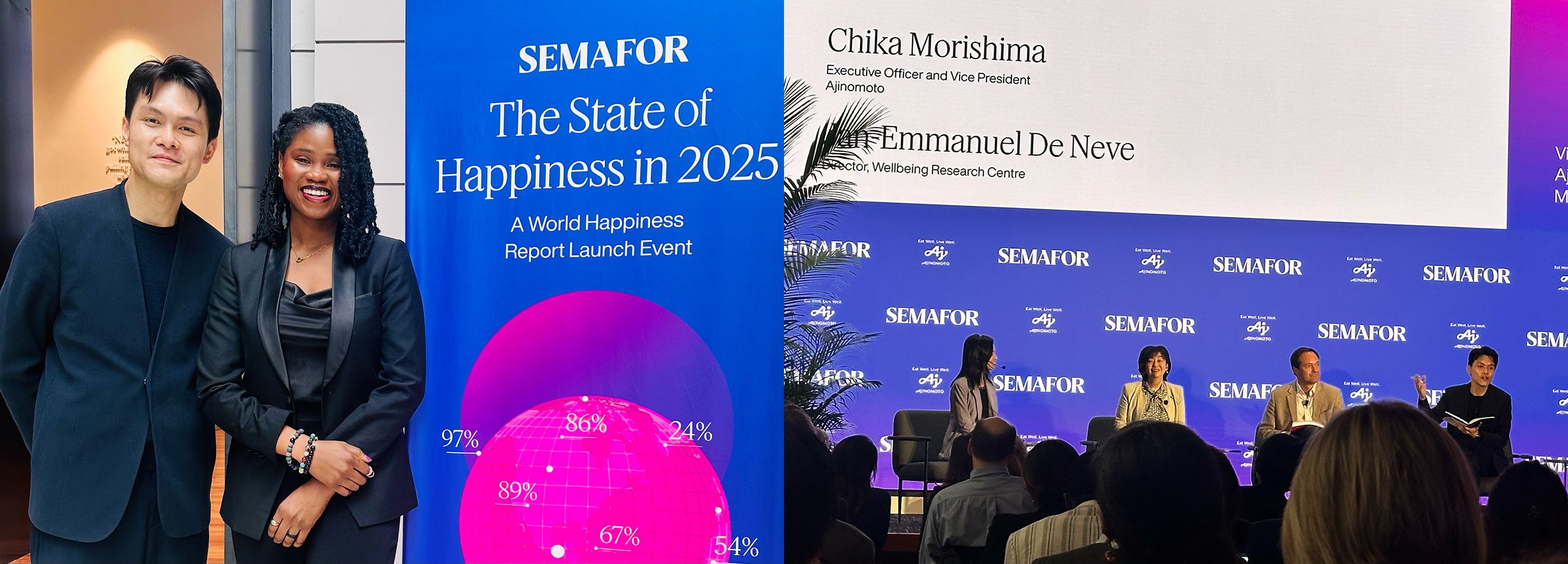 L.A. and Alden Lia at the State of Happiness 2025 summit