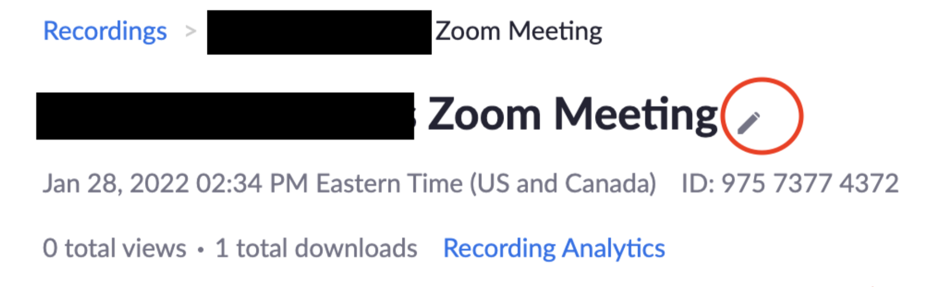 change title of recording