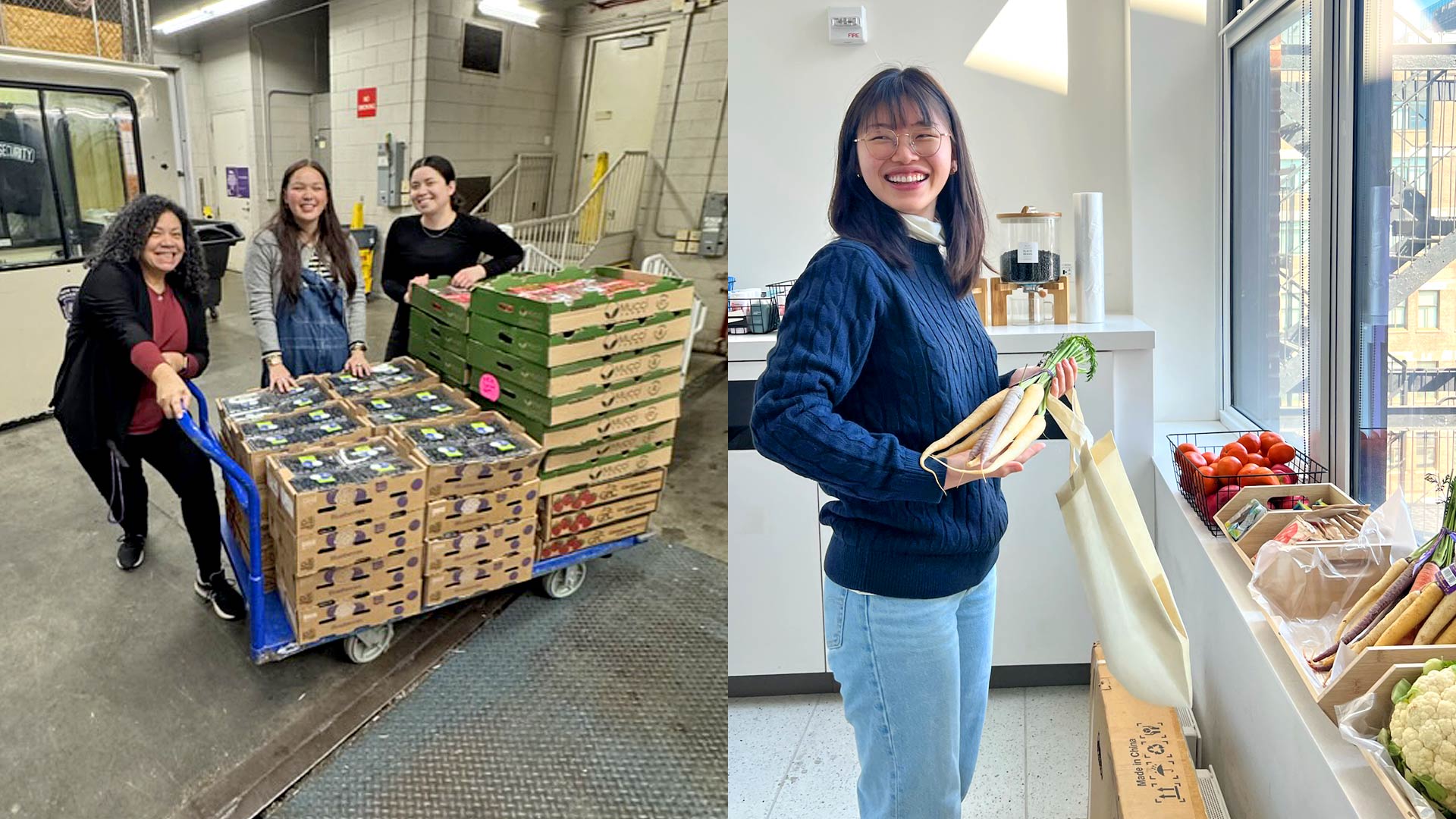 Students organizing inventory