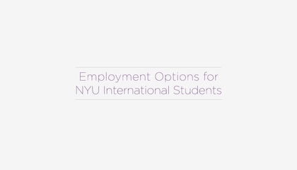 Employment Options for NYU International Students