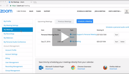 Scheduling a meeting