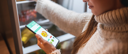 Woman ordering groceries online