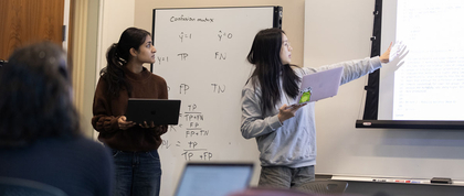 Students presenting in class