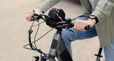 Person riding e-bike